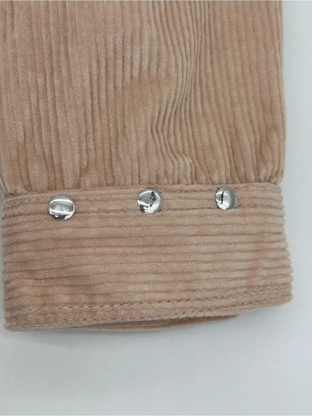 Steve Madden Girls Beige Studded Corduroy Trucker Jacket Size Small
